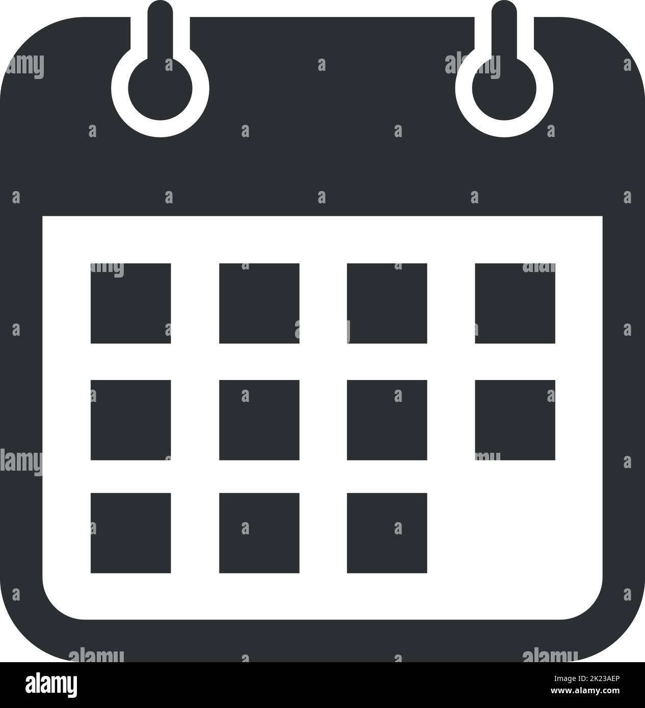 Icono Calendario. Símbolo del plan. Señal de evento de tiempo Ilustración del Vector