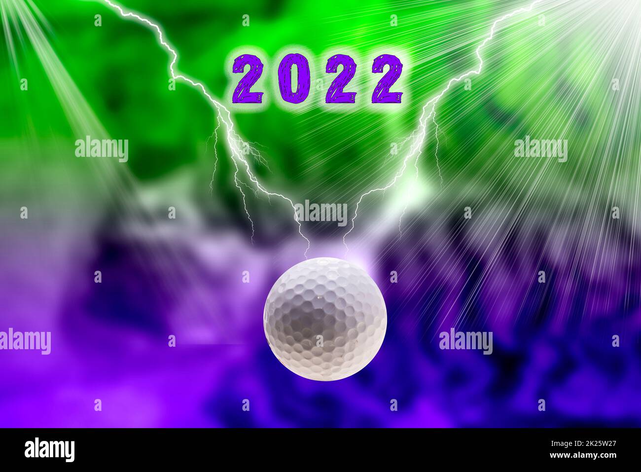 un golfball - ilustraton con flashes Foto de stock