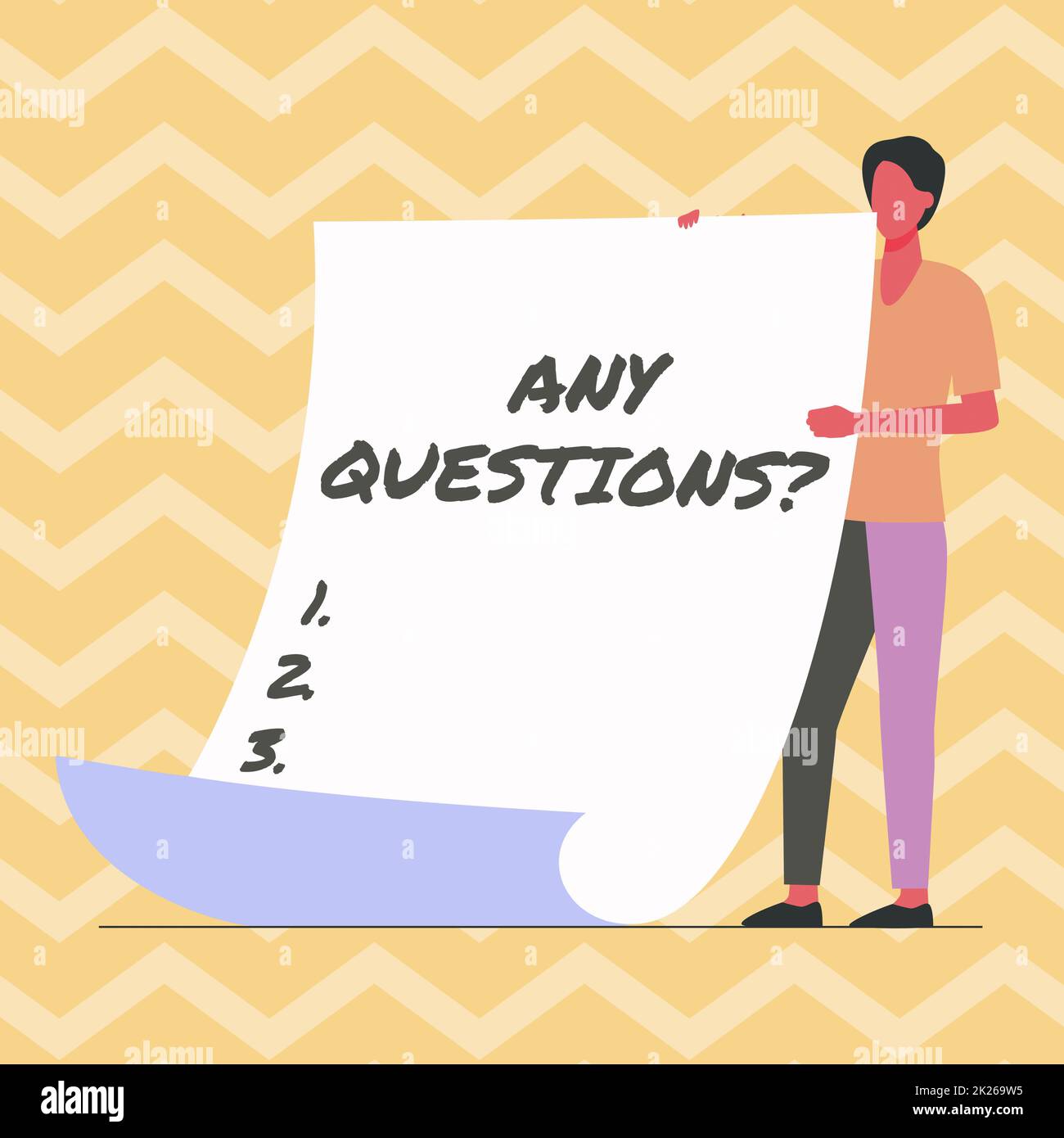 Firma de texto que muestra cualquier pregunta de preguntas. Visión