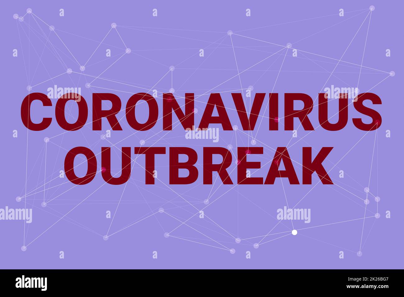 Escribiendo mostrando texto Coronavirus Outbreak. Concepto de Internet enfermedad infecciosa causada por recién descubierto COVID19 Línea Ilustrada Fondo con varias formas y colores. Foto de stock