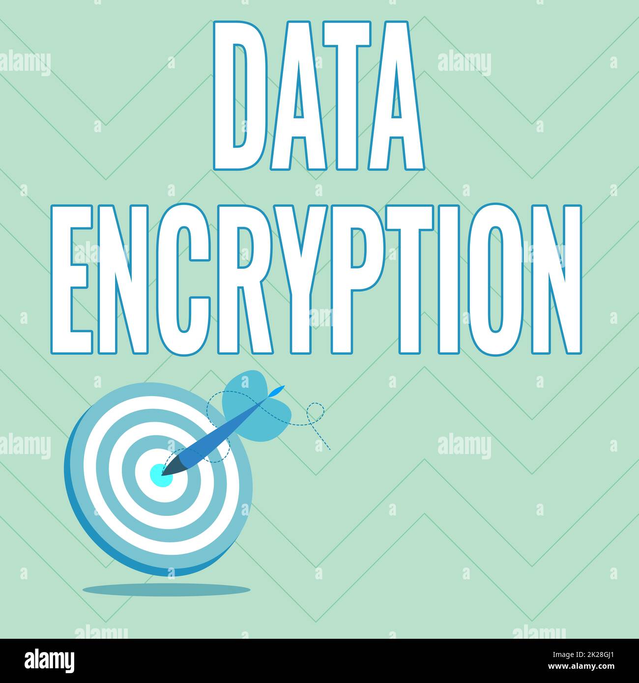 Leyenda conceptual Cifrado de datos. Word para el algoritmo Symmetrickey para el cifrado de datos electrónicos de presentación de mensaje Golpeando objetivo Concepto, Resumen Anunciando objetivo Foto de stock