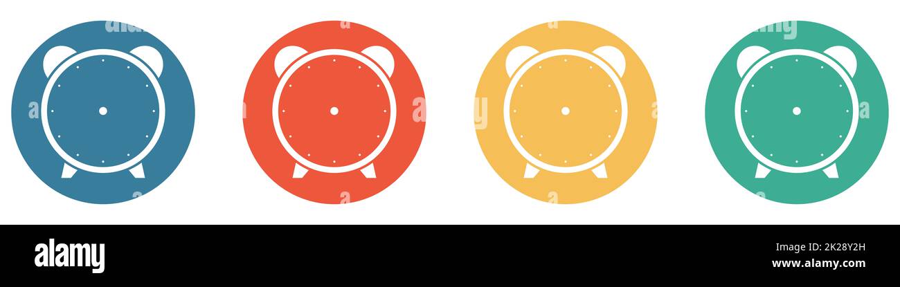 Banner de colores con 4 botones: Despertador Foto de stock