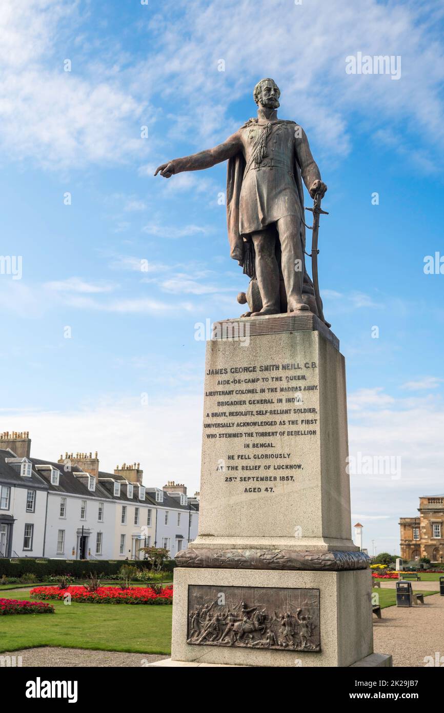 Estatua conmemorativa de James George Smith Neill en Ayr, Ayshire, Escocia, Reino Unido Foto de stock