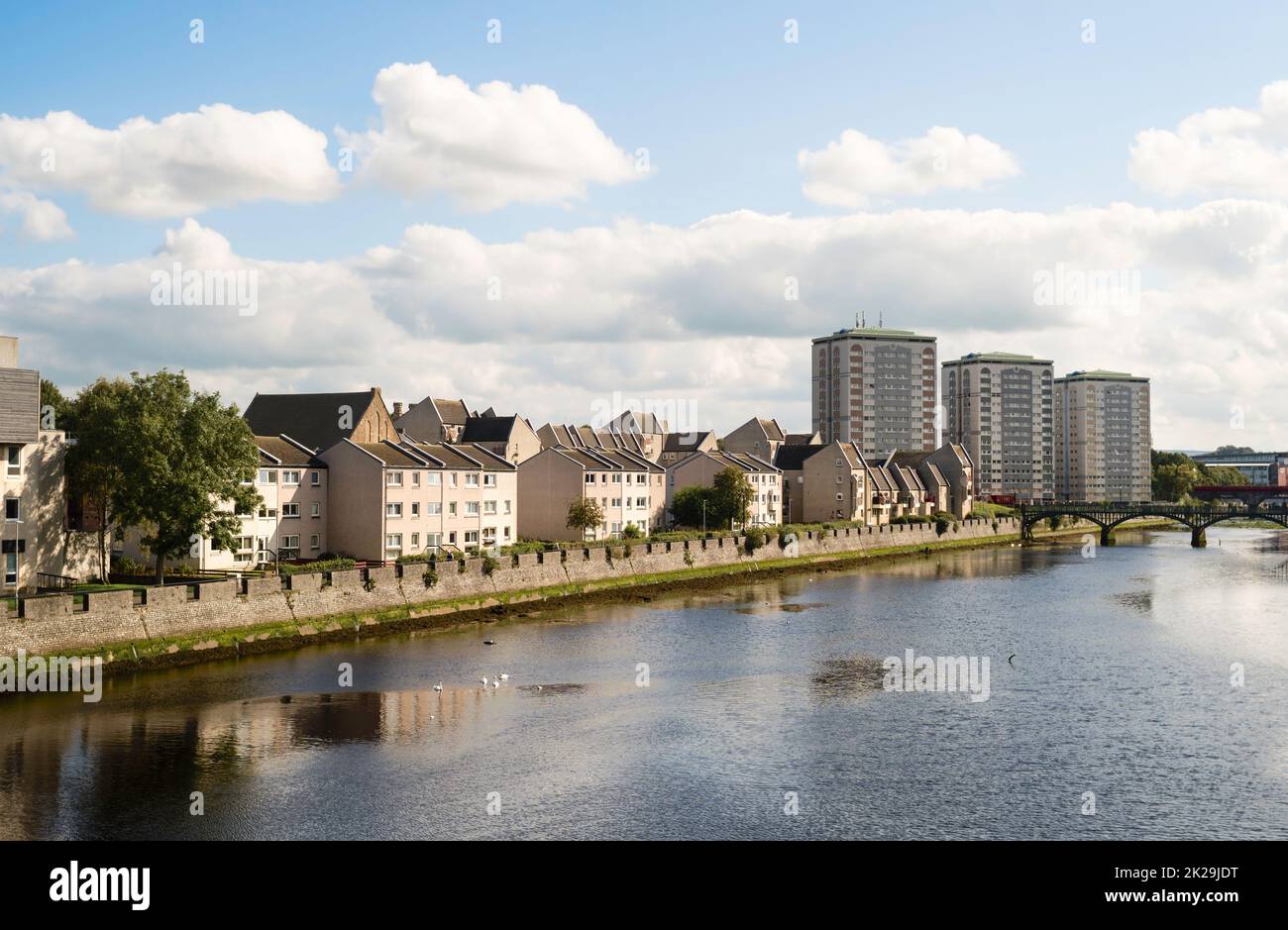Desarrollo residencial Riverside en Ayr, Ayshire, Escocia, Reino Unido Foto de stock