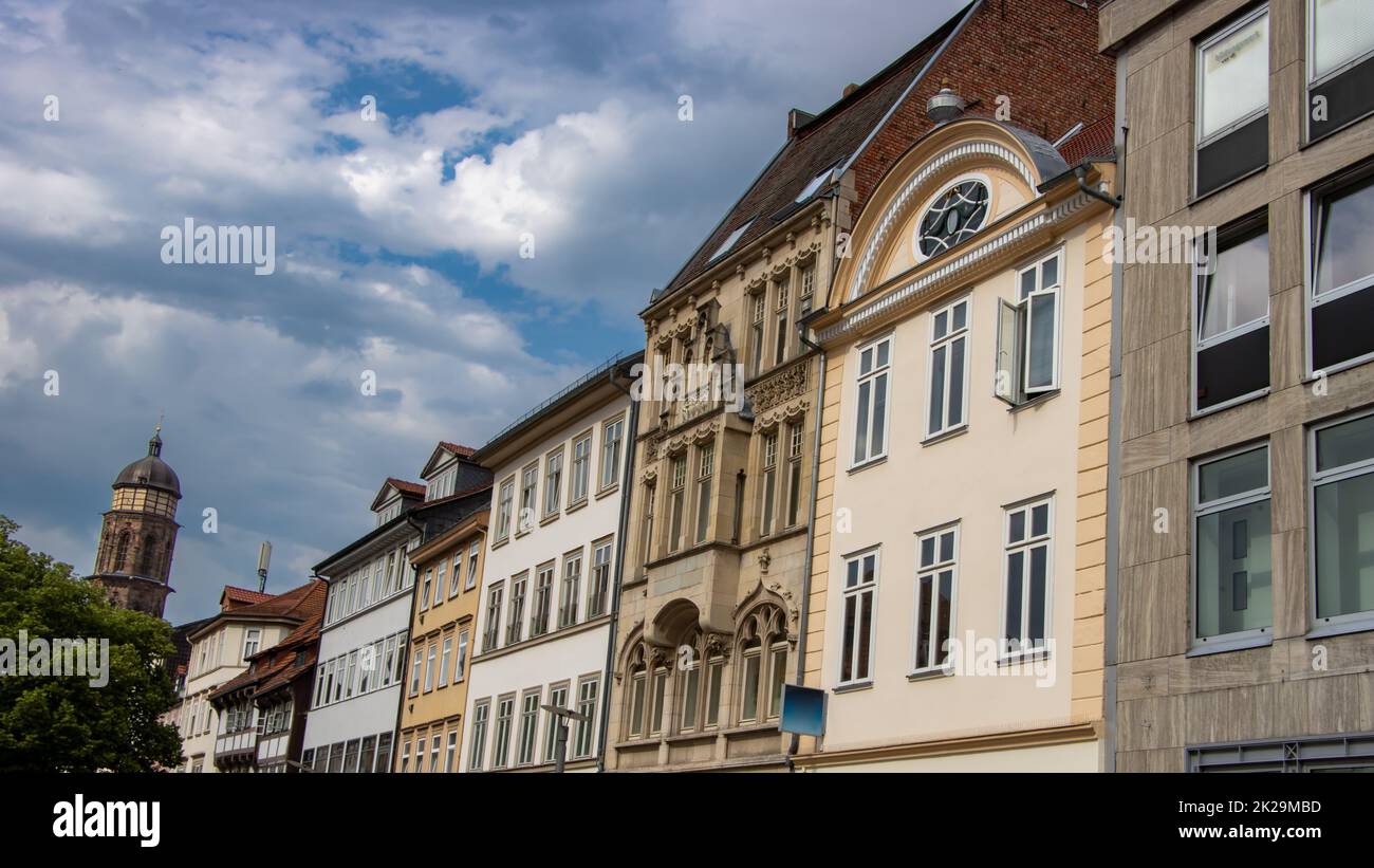 Edificios de la histórica ciudad vieja de Goettingen en la Baja Sajonia Alemania Foto de stock