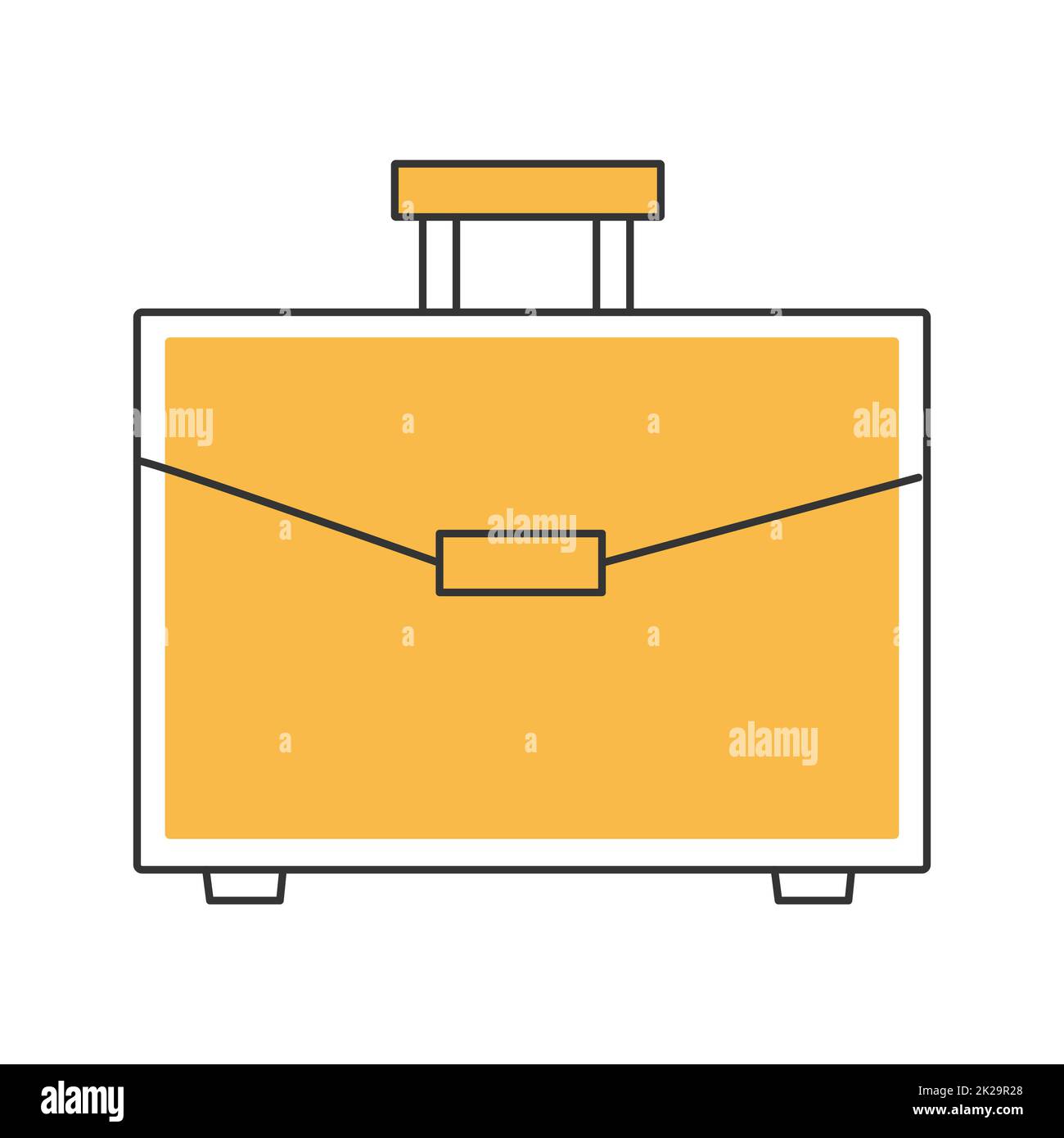 Elegante maletín profesional de líneas finas con icono aislado sobre fondo blanco - Vector Foto de stock