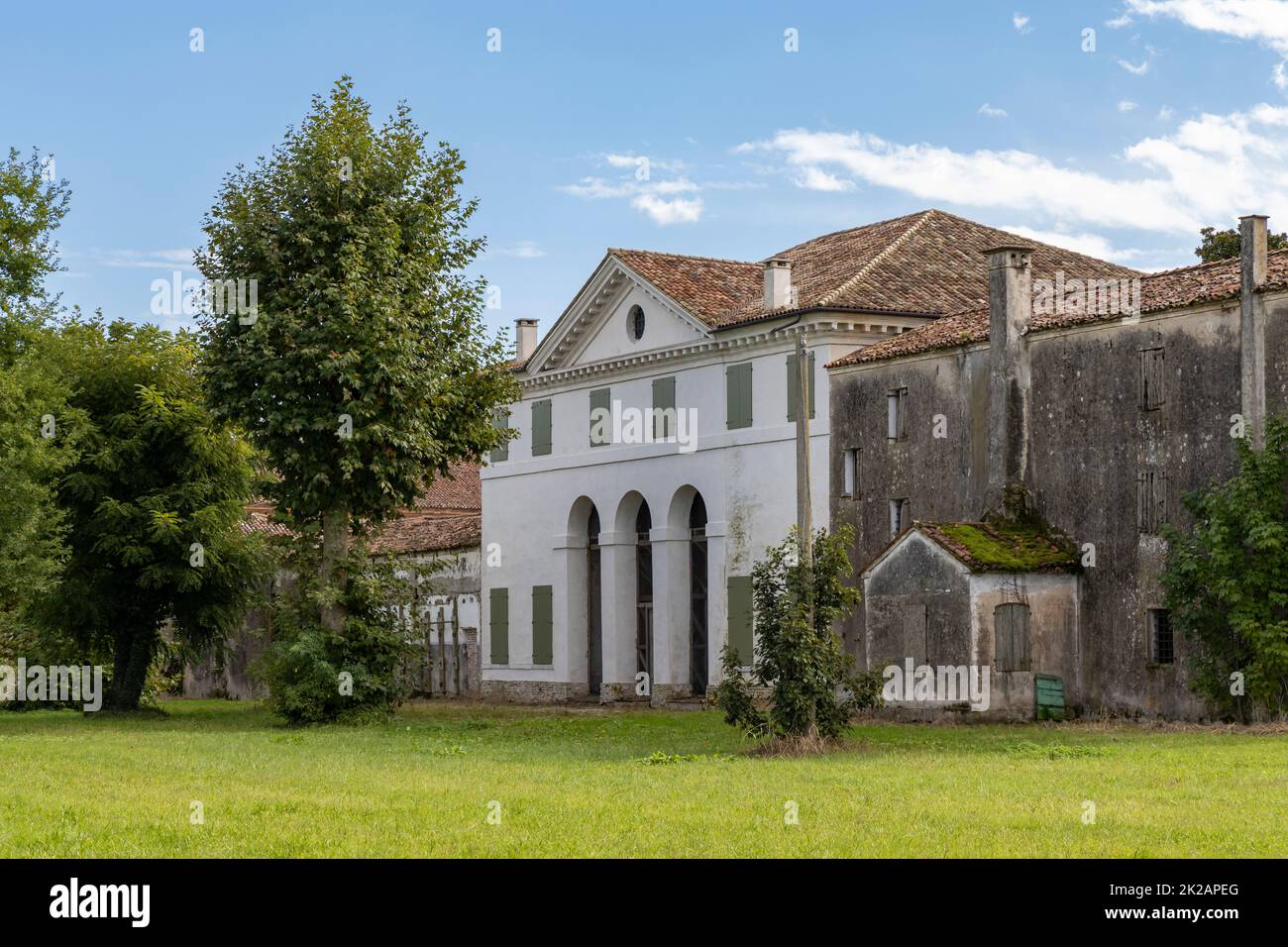 Villa Zeno cerca de Cesalto, sitio de la UNESCO, región del Véneto, norte de Italia. La villa más oriental diseñada por el arquitecto renacentista italiano Andrea Palladio. Foto de stock