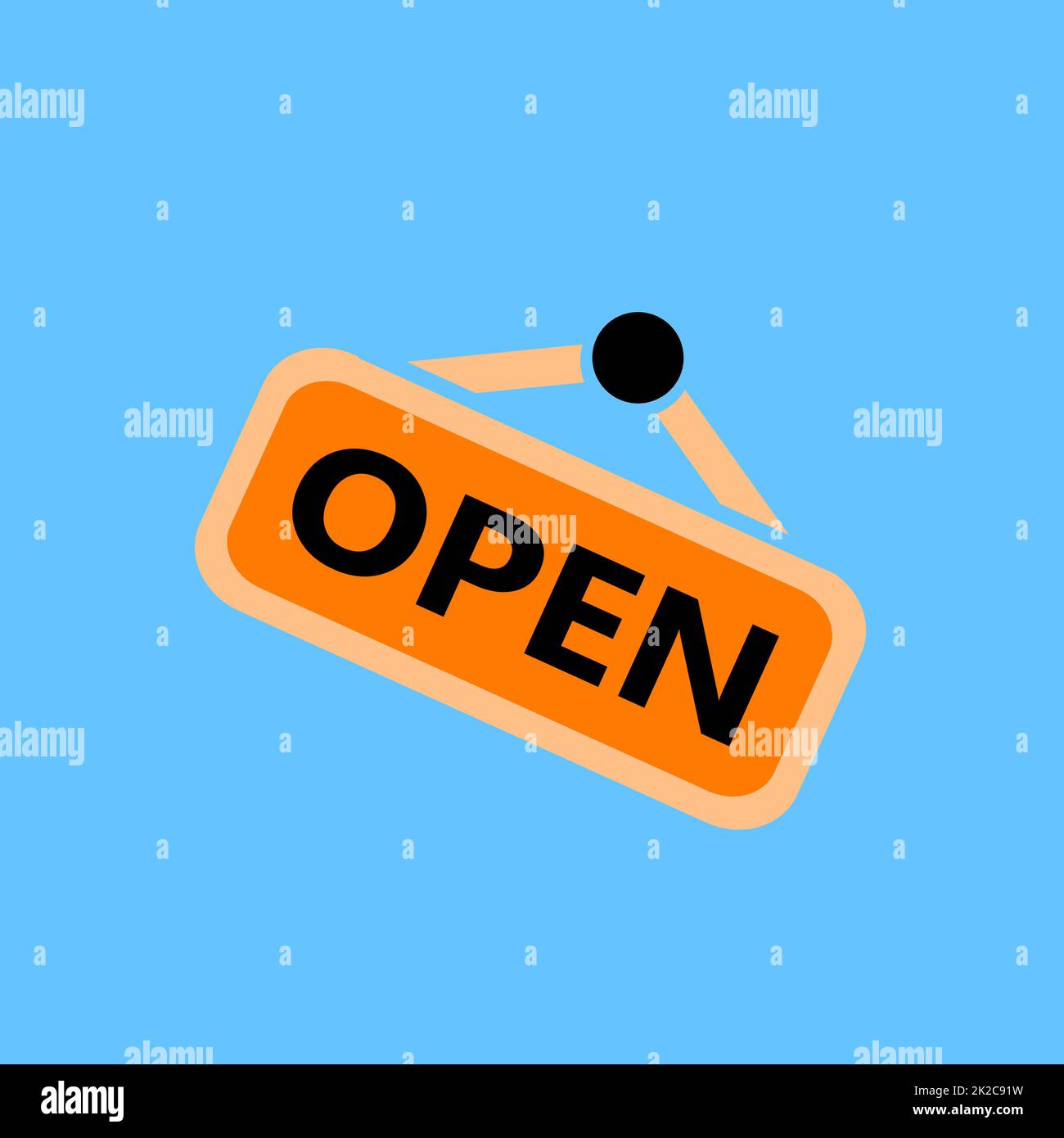 un signo con la palabra ' open ' - un icono de símbolo Foto de stock