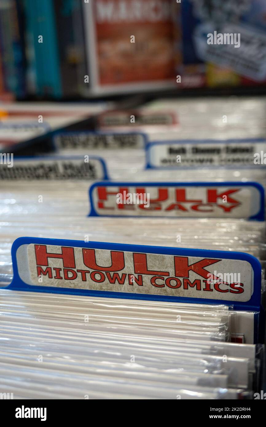 Midtown Comics tienda es un proveedor establecido de la cultura pop, Nueva York, EE.UU. 2022 Foto de stock