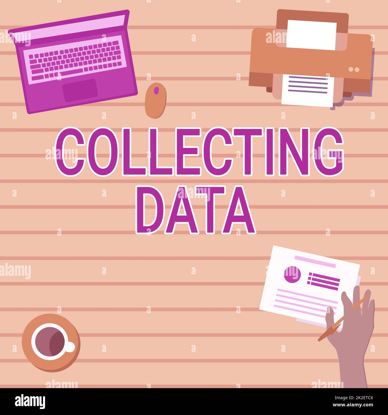 Signo de texto que muestra Recopilar datos. Palabra escrita sobre la