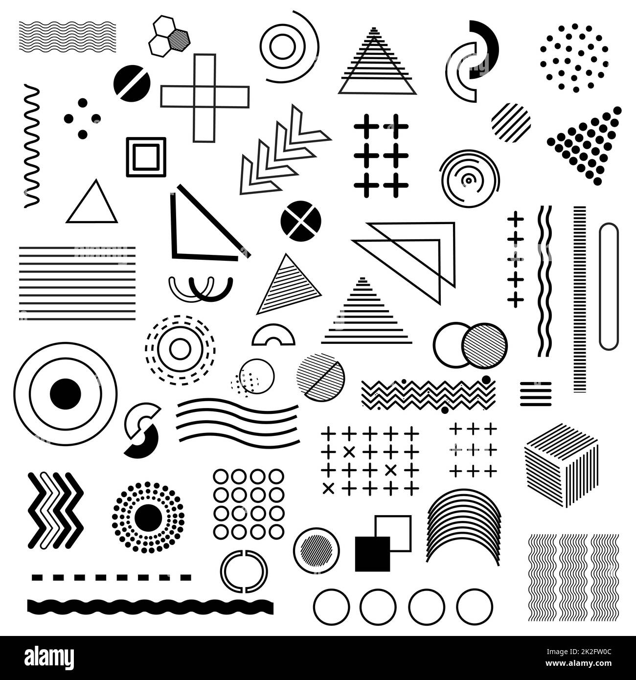 Gran conjunto de diferentes elementos abstractos - Vector Foto de stock