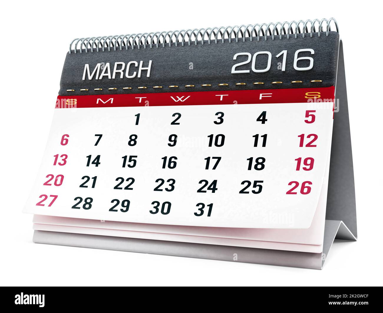 Calendario de escritorio de marzo de 2016 Fotografía de stock - Alamy