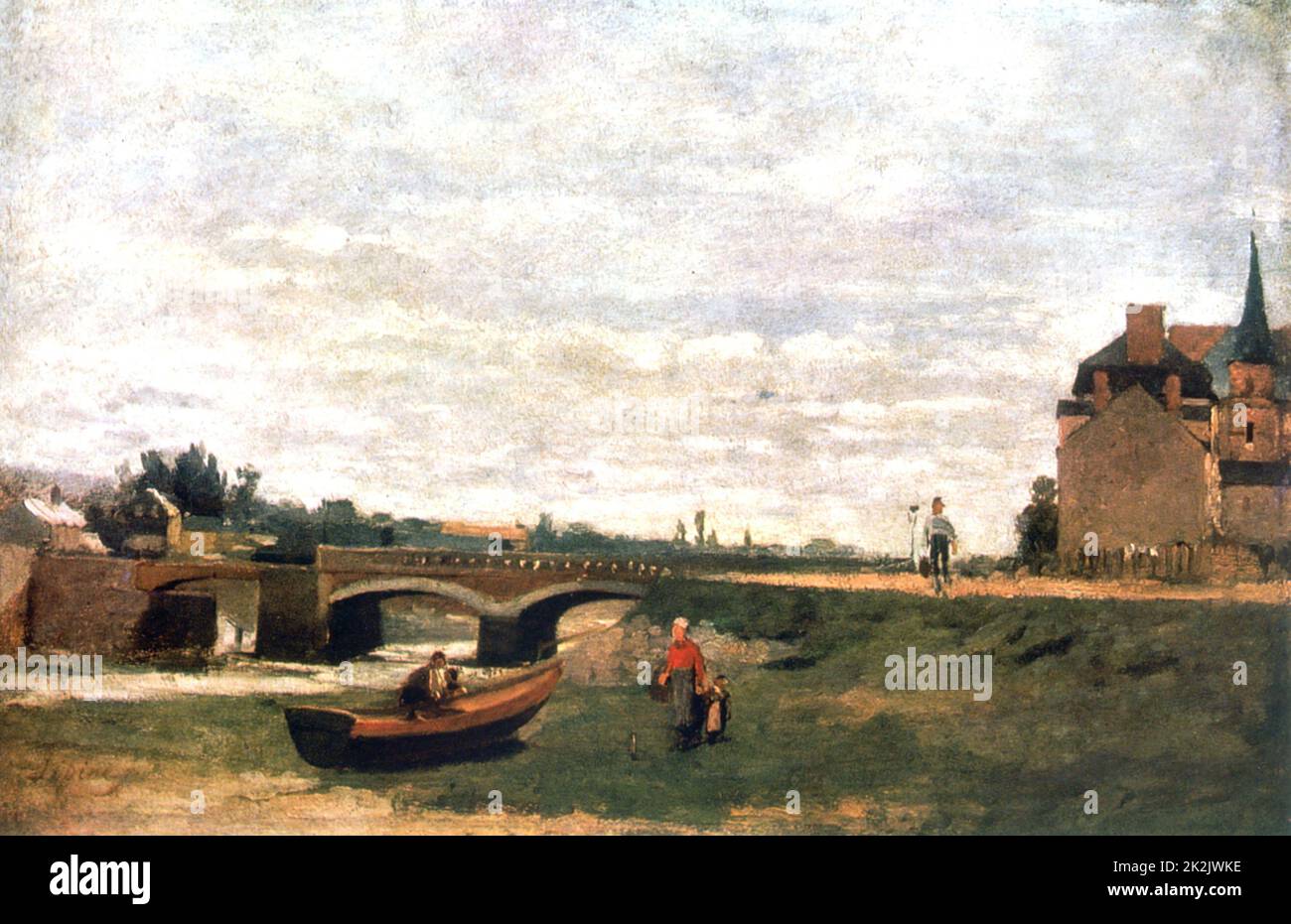 Stanislas Lépine Escuela francesa Paisaje con puente c.1870 Óleo sobre lienzo (26 x 39,5 cm) San Petersburgo, Museo del Hermitage Foto de stock
