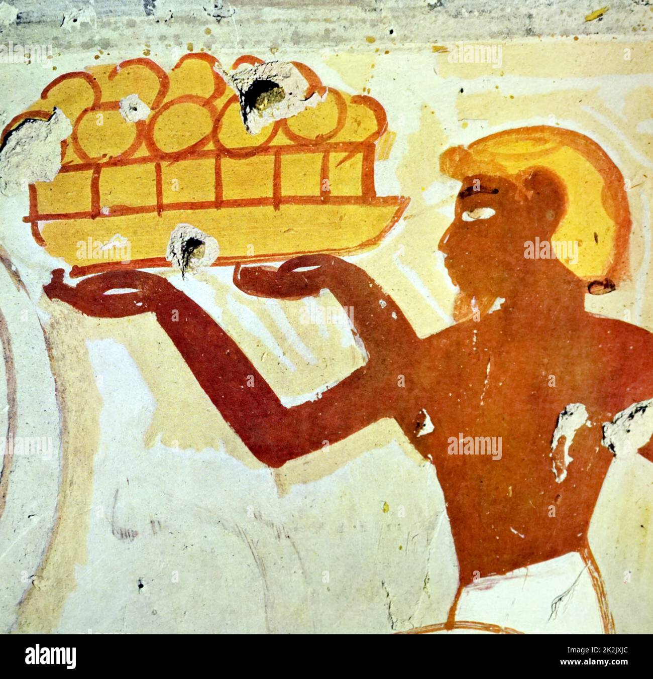 La pintura de la pared tumba egipcia de Tebas, Luxor. Fecha Siglo XI A.C. Foto de stock