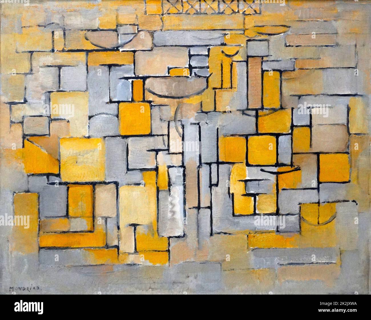 Pintura Nº 8 (óleo sobre lienzo) de Piet Mondrian (1872-1944) fue un pintor holandés. Fue un importante contribuyente al movimiento artístico y grupo De Stijl, que fue fundado por Theo van Doesburg. 1939 Foto de stock