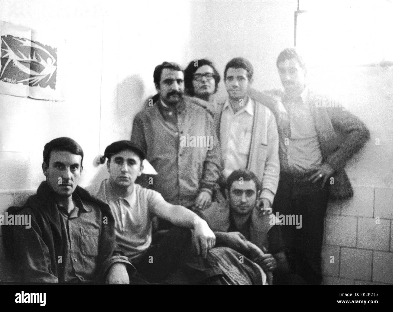 Madrid, presos políticos en la prisión de Carabanchel 1972 Guerre d'Espagne C.I.S.E. Foto de stock