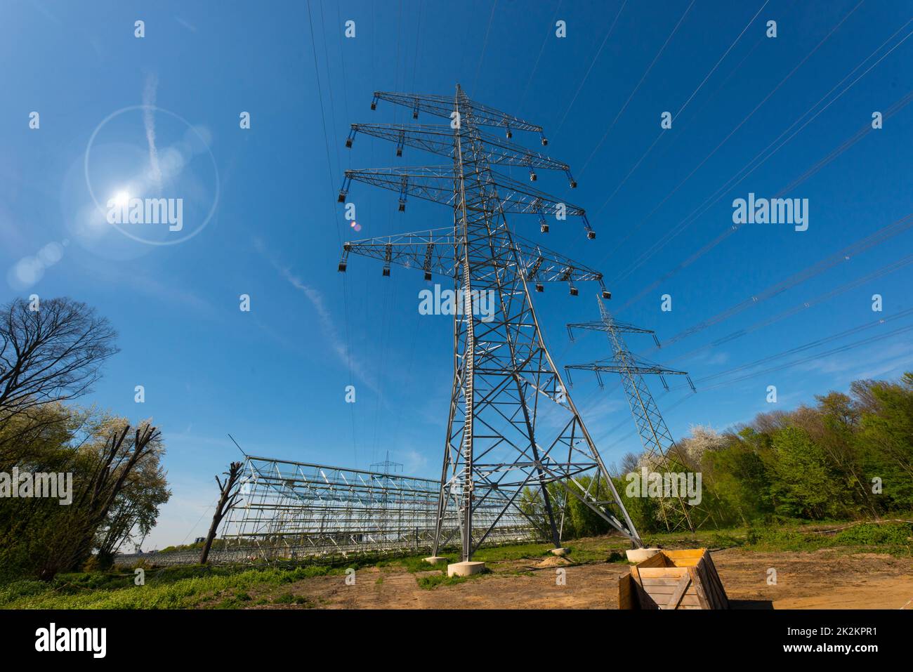 La transmisión de electricidad Foto de stock