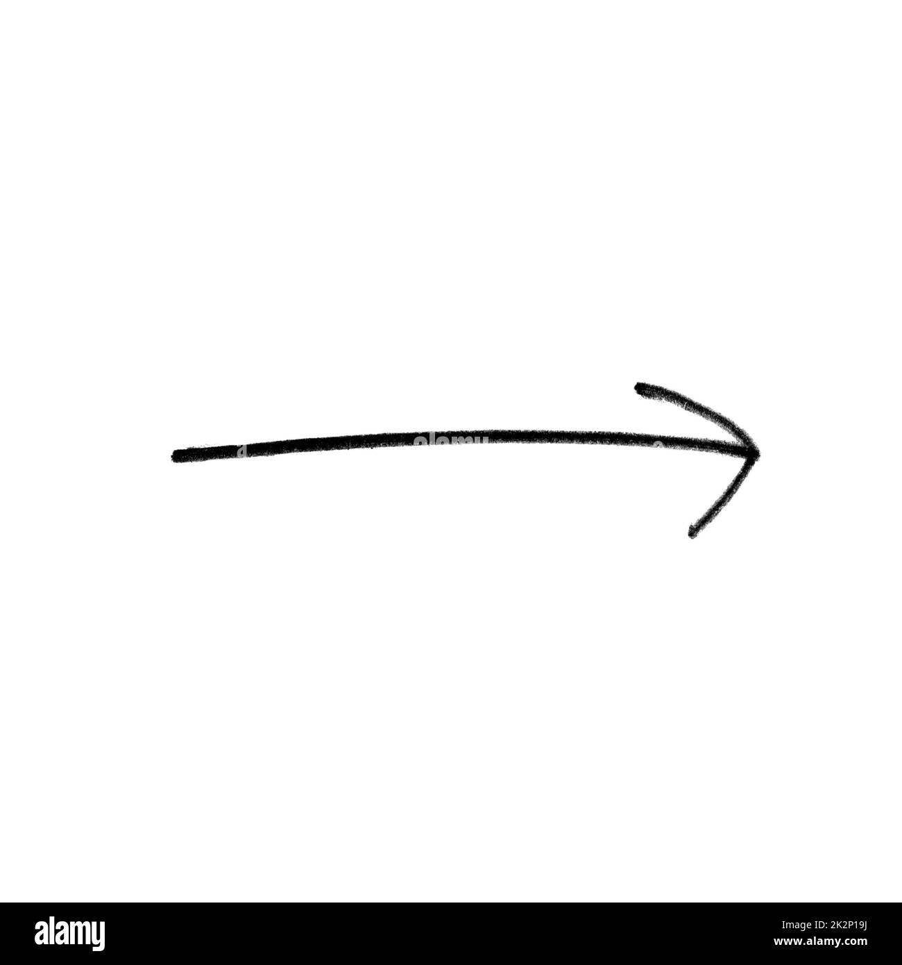 Símbolo de flecha negro - dibujado a mano en color negro Foto de stock