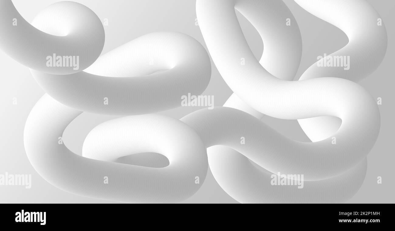 Fondo abstracto panorámico gris blanco con 3D líneas - Vector Foto de stock