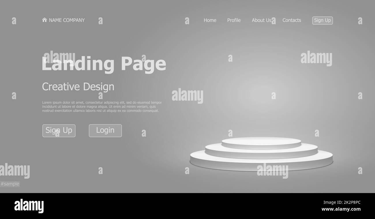 Diseño Concepto Presentación del producto Página web de destino - Vector Foto de stock