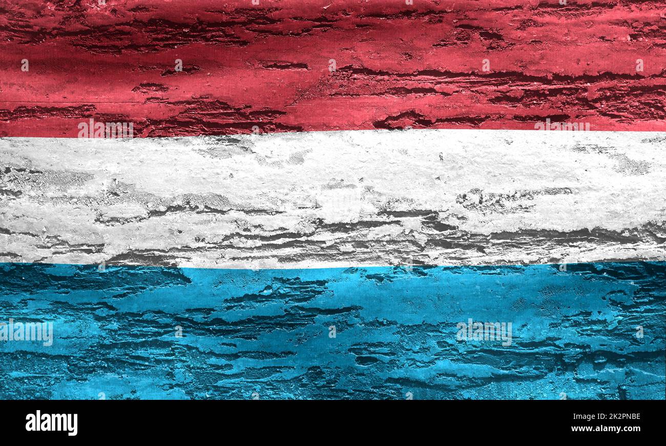 3D-Ilustración de una bandera de Luxemburgo - realista bandera de tela ondulante Foto de stock