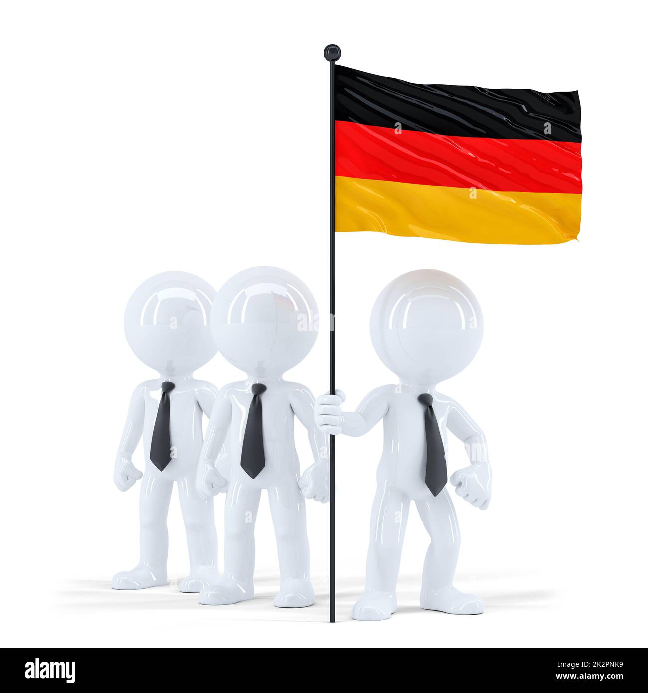 Equipo empresarial sosteniendo la bandera de Alemania. Aislados. Contiene trazado de recorte Foto de stock