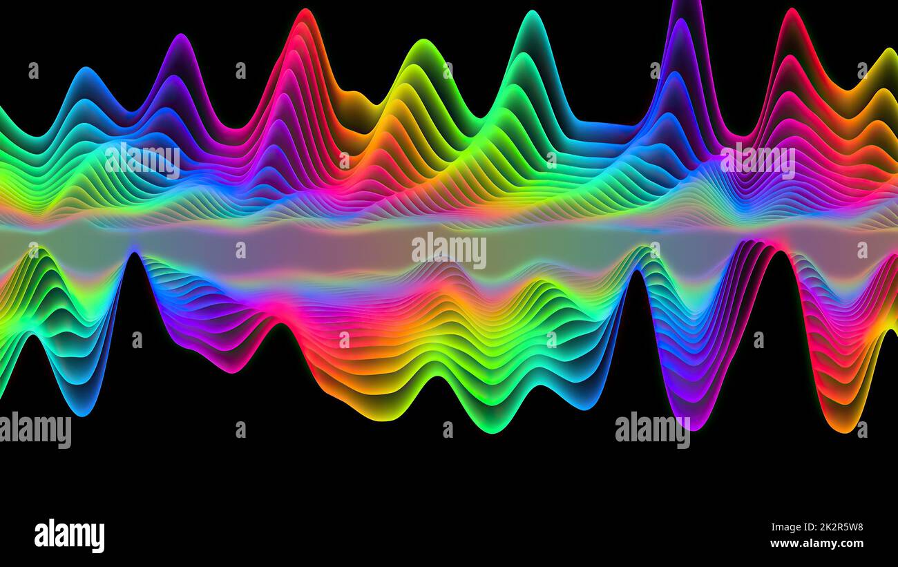 Línea de onda que fluye del color del arco iris Foto de stock