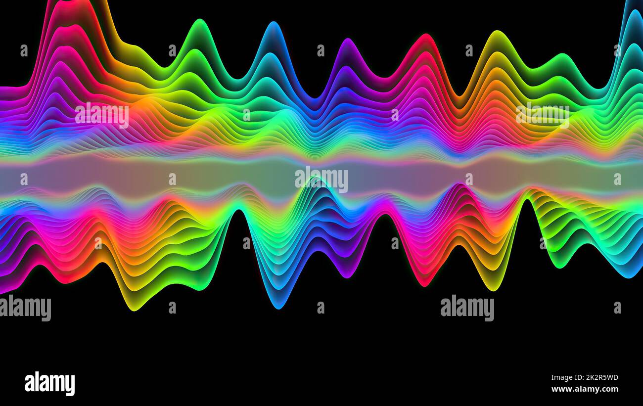 Línea de onda que fluye del color del arco iris Foto de stock