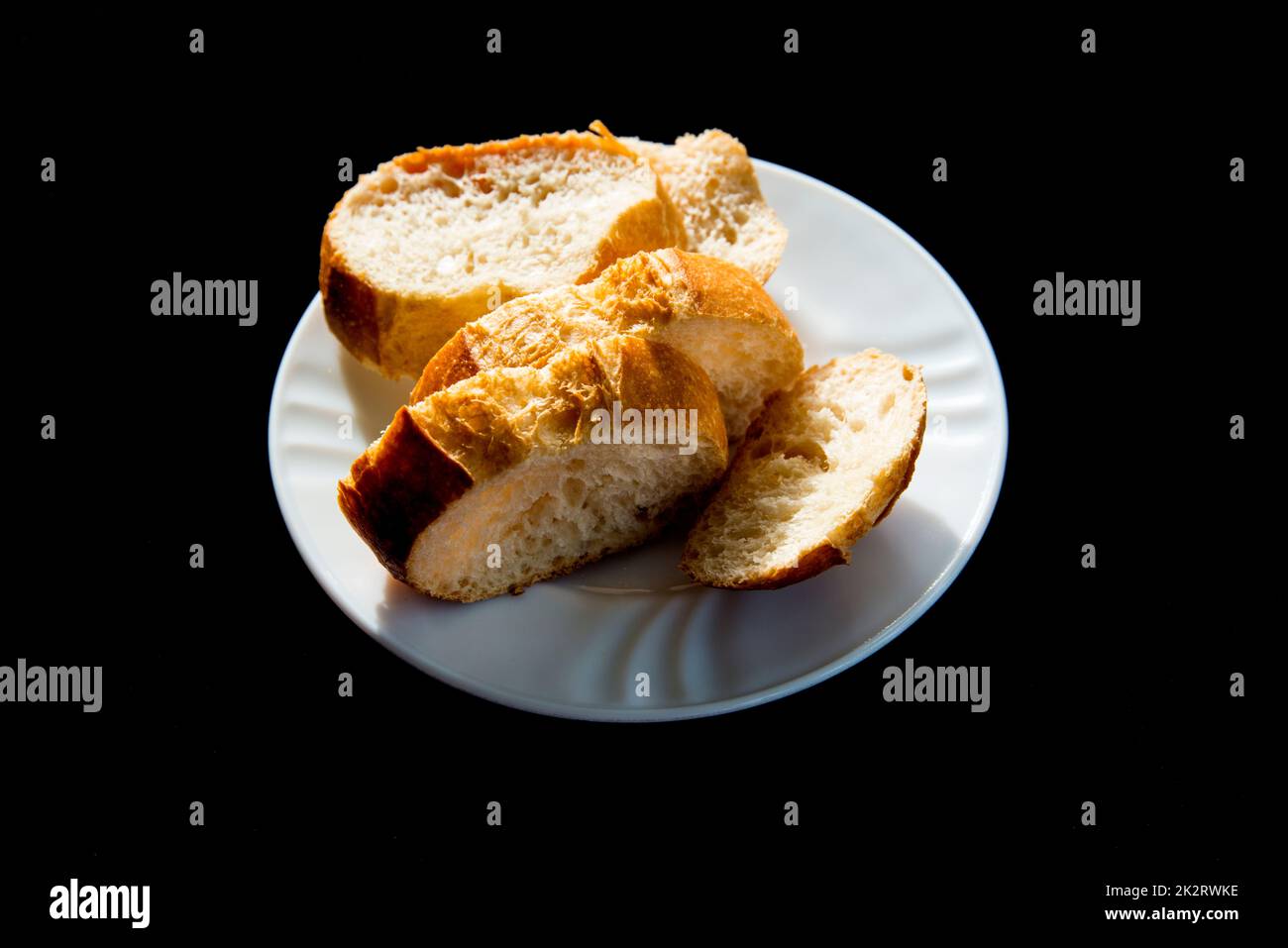 algunas rebanadas de pan en primer plano Foto de stock