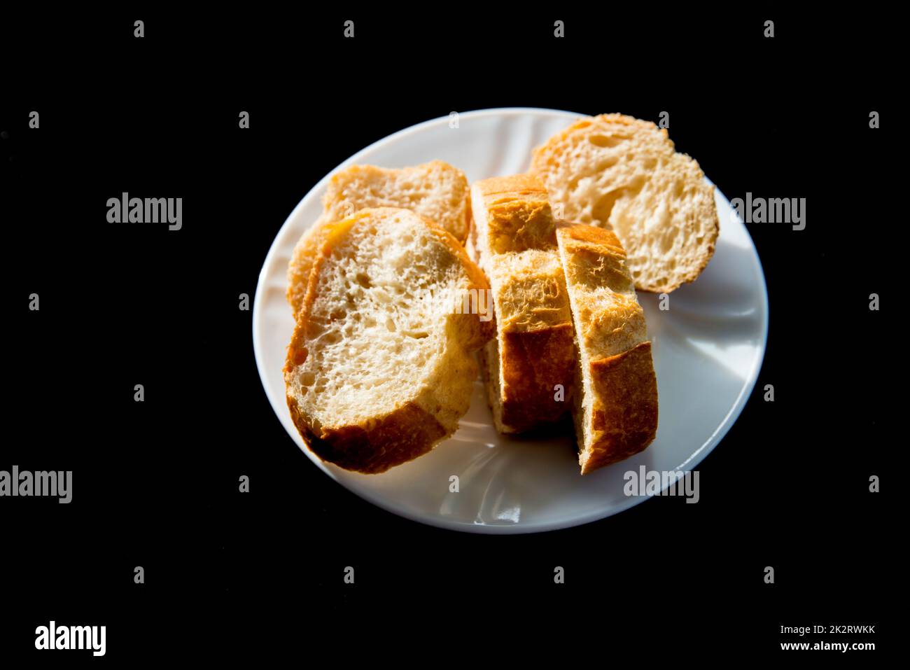 algunas rebanadas de pan en primer plano Foto de stock