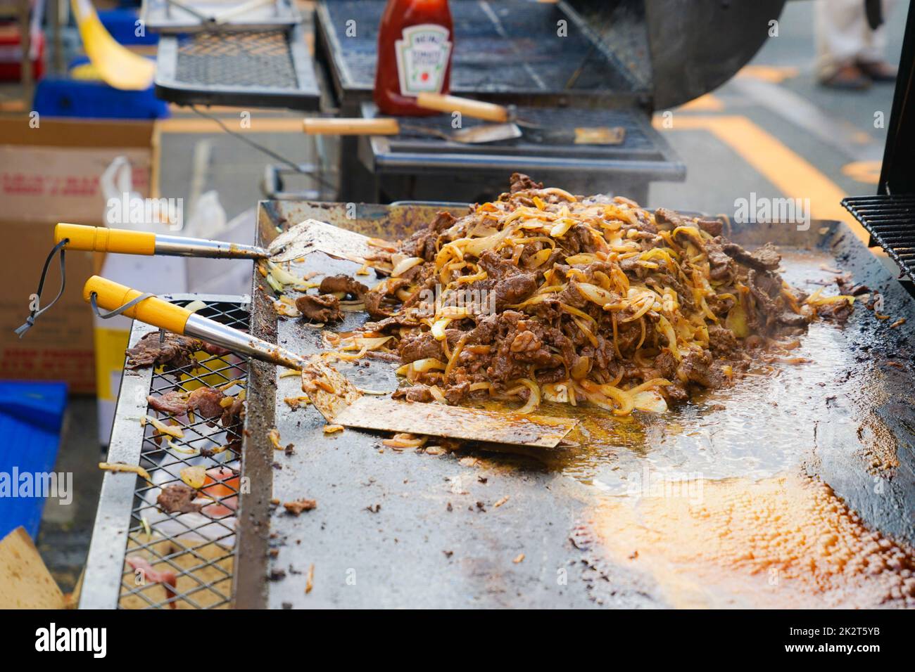 Carne a la parrilla de la imagen de la feria Foto de stock