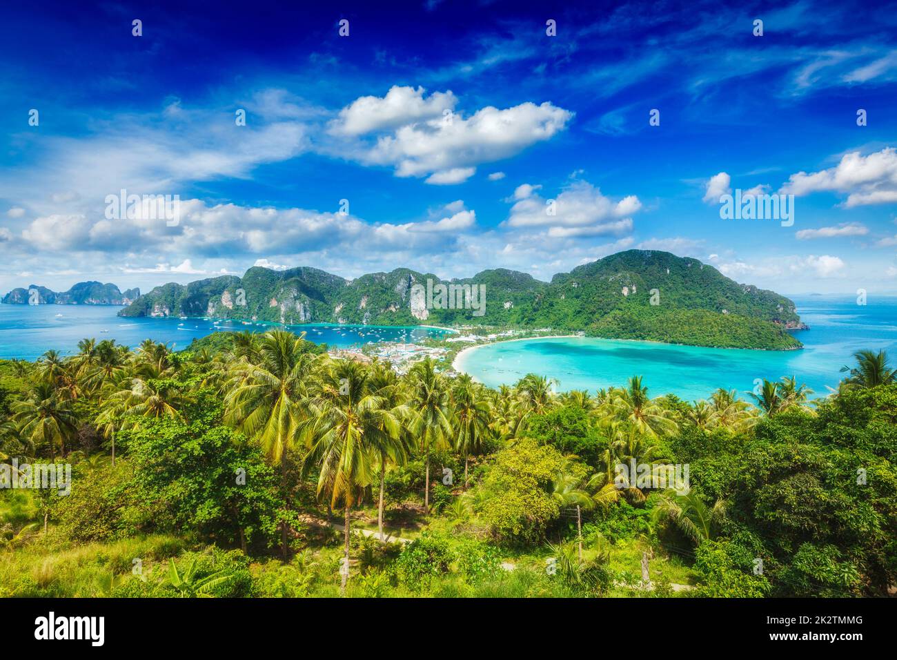 Isla verde tropical Foto de stock