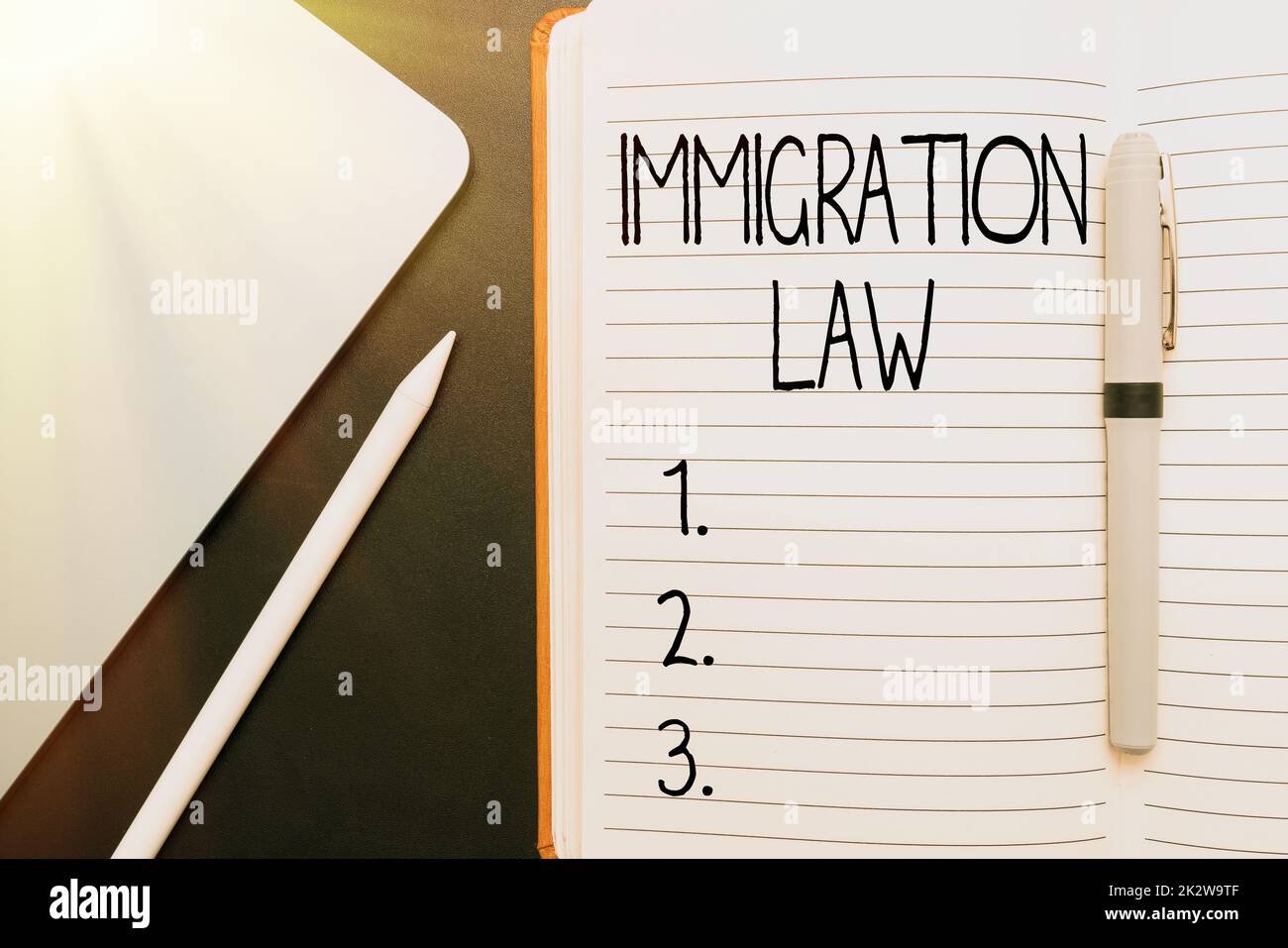 Texto escrito a mano Ley de inmigración. Concepto Significado La