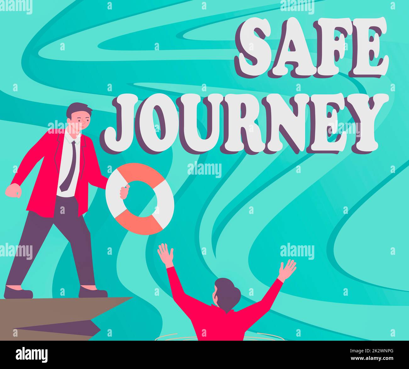 Señal que muestra Safe Journey. Enfoque empresarial Bendición Bid