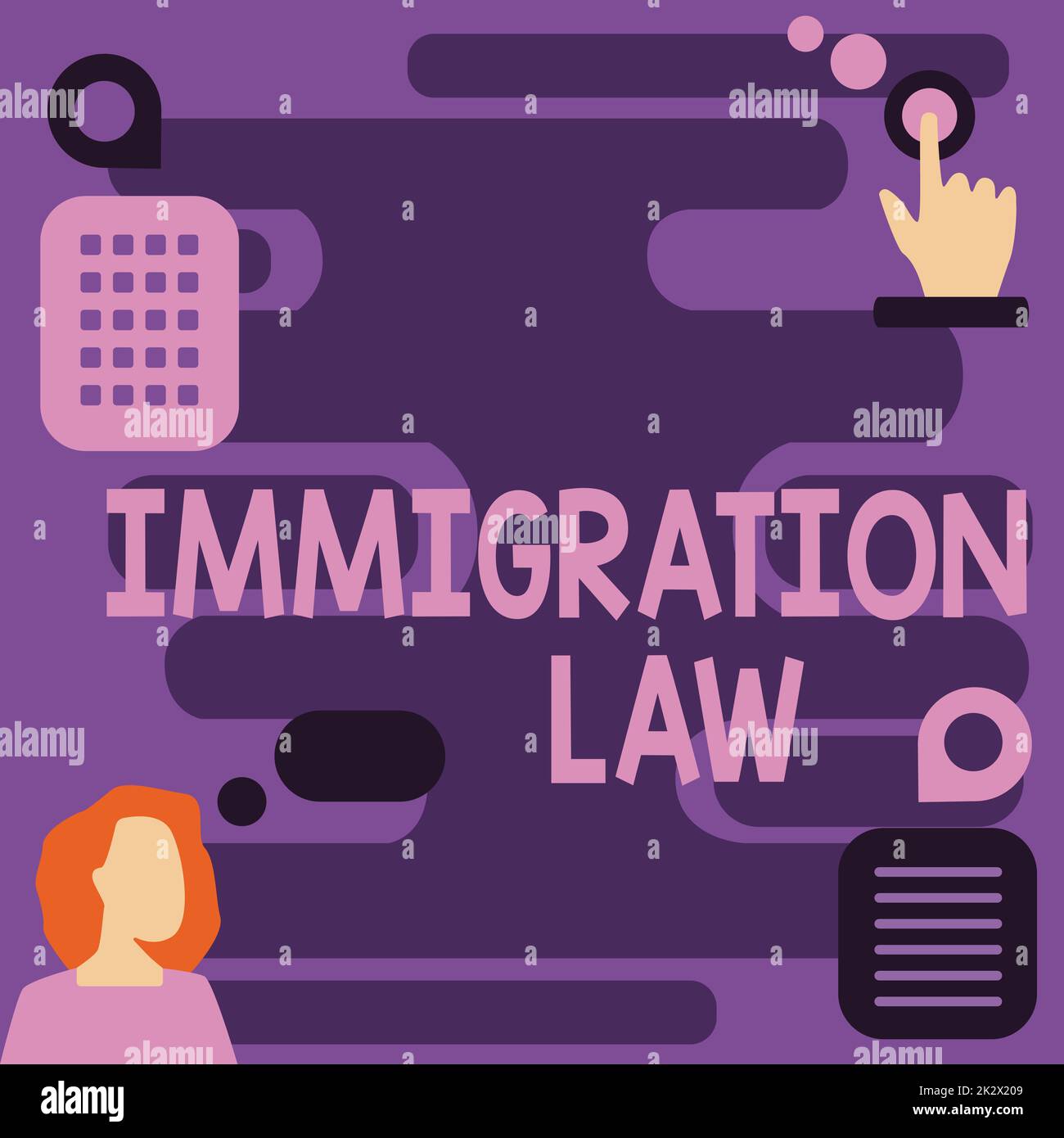 Título conceptual Ley de inmigración. Enfoque de negocios La emigración