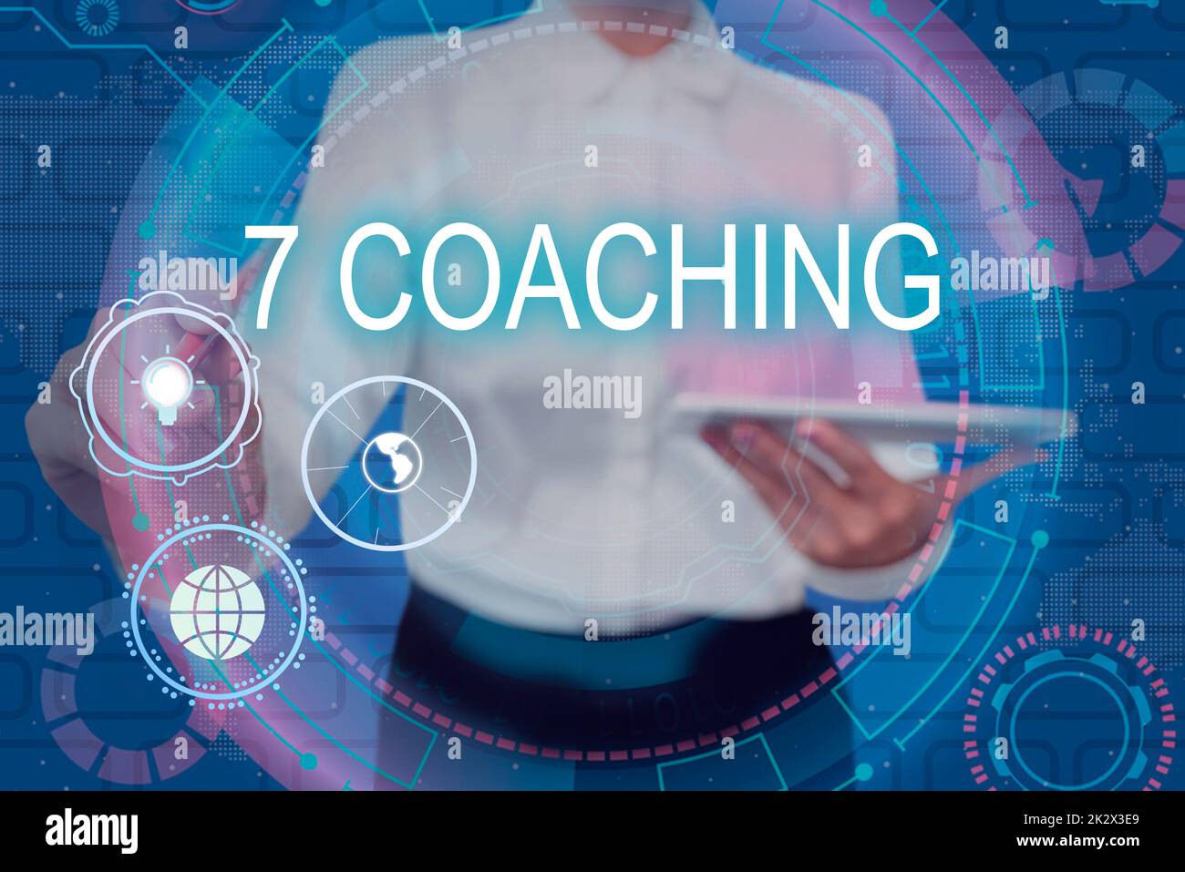 Texto escrito a mano 7 Coaching. La palabra escrita en se refiere a un