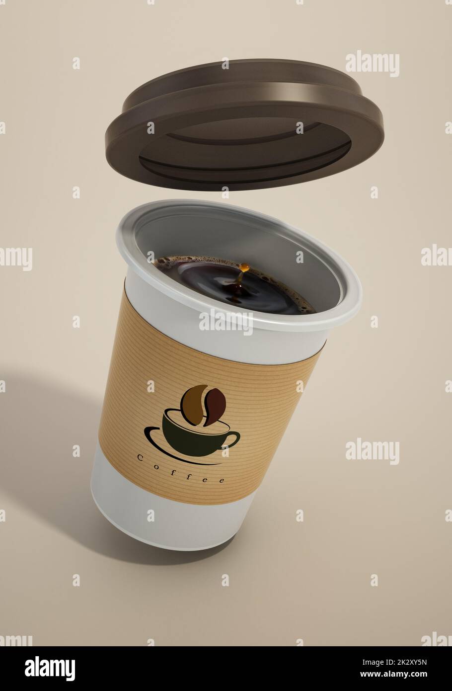 Ilustración de un agitador de café representación 3d de un