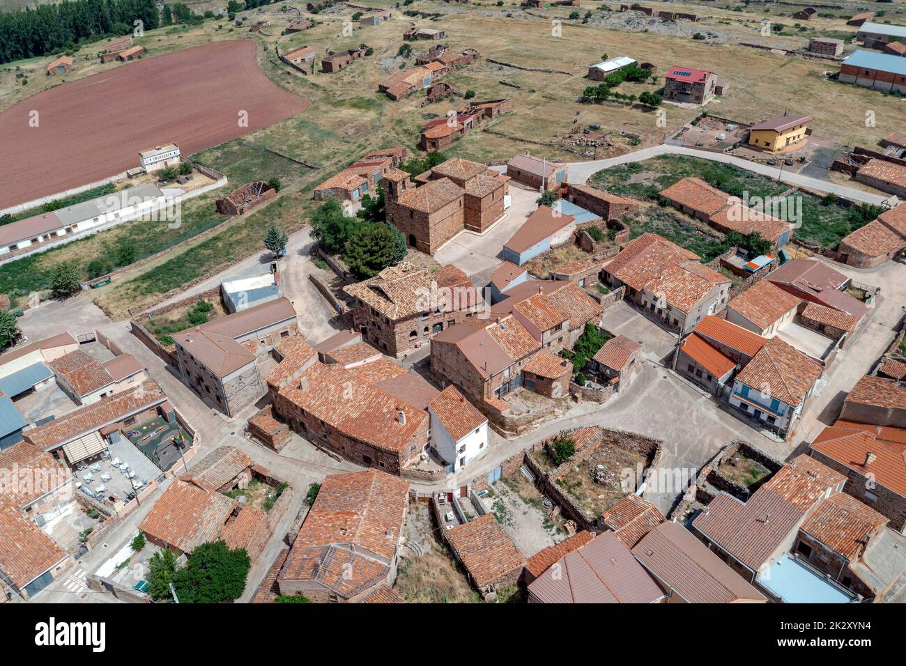El municipio de Alvarado, en la provincia de Guadalajara, Comunidad Autónoma de Castilla-La Mancha. Foto de stock