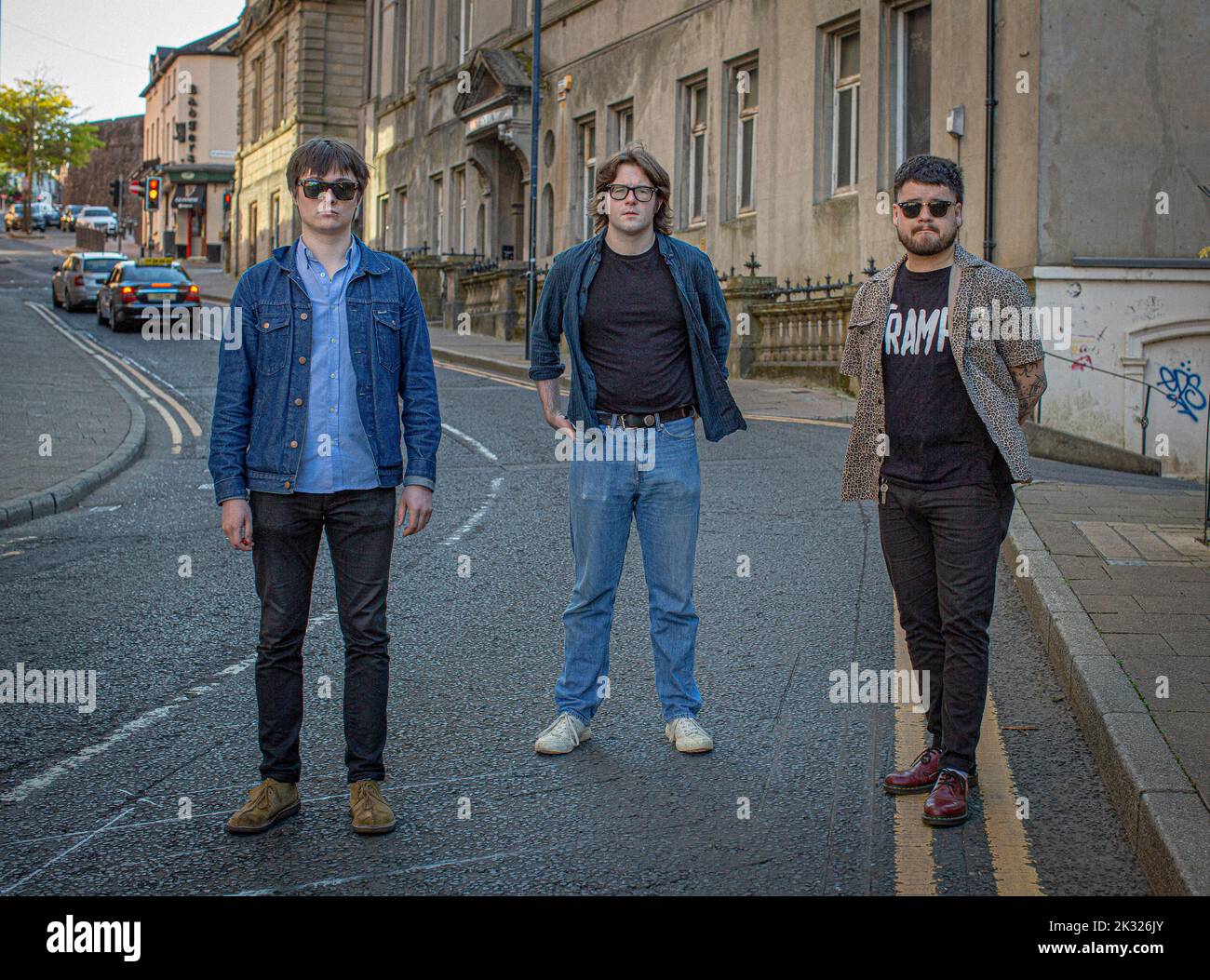 La banda punk MÁS prometedora de Derry, OUTLETS , Londonderry, Derry, Irlanda del Norte. Foto de stock