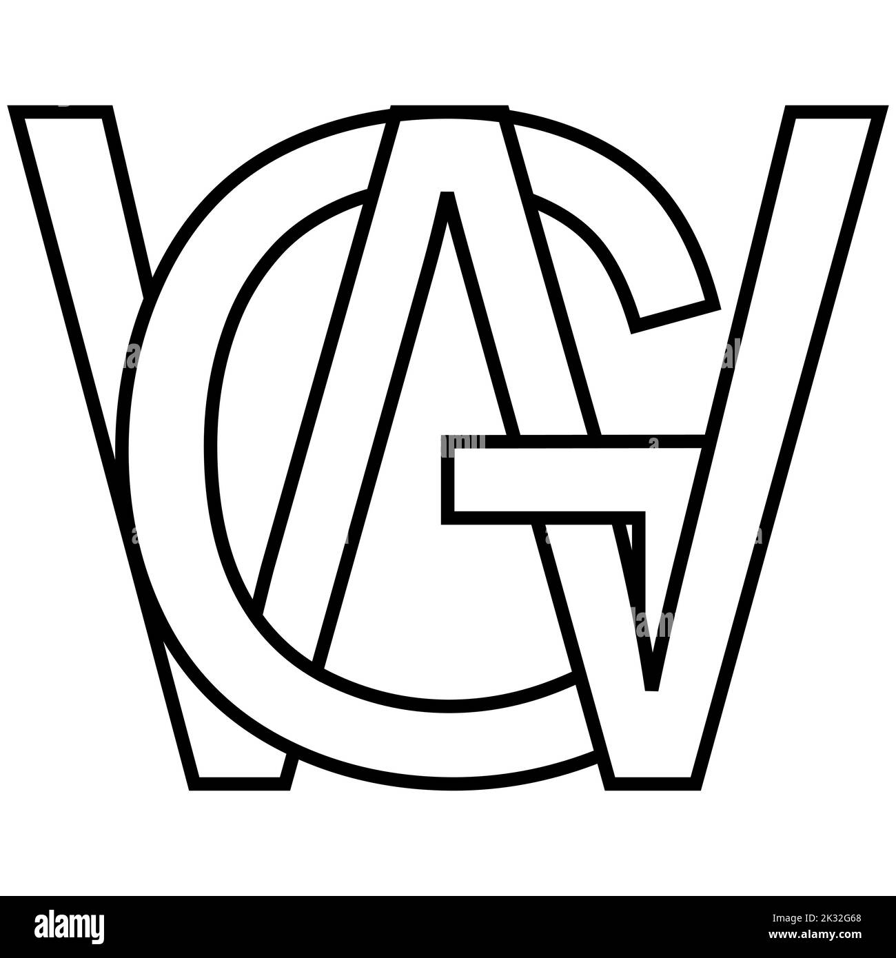 Logotipo signo gw wg icono, nft letras entrelazadas g w Ilustración del Vector