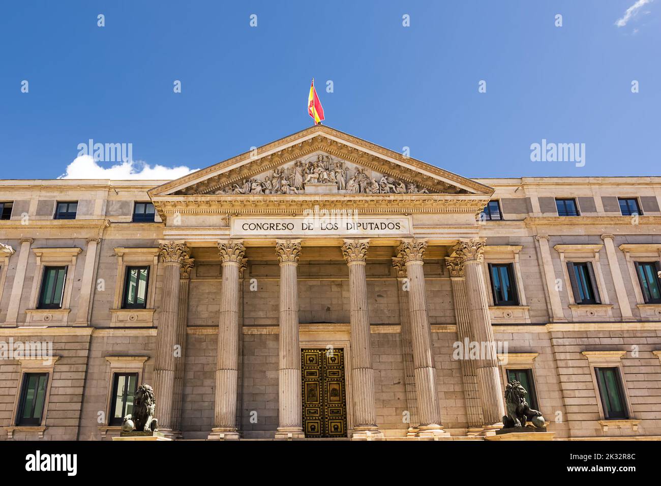 Palacio de los Diputados de Madrid (traducción: congreso de los Diputados) Foto de stock