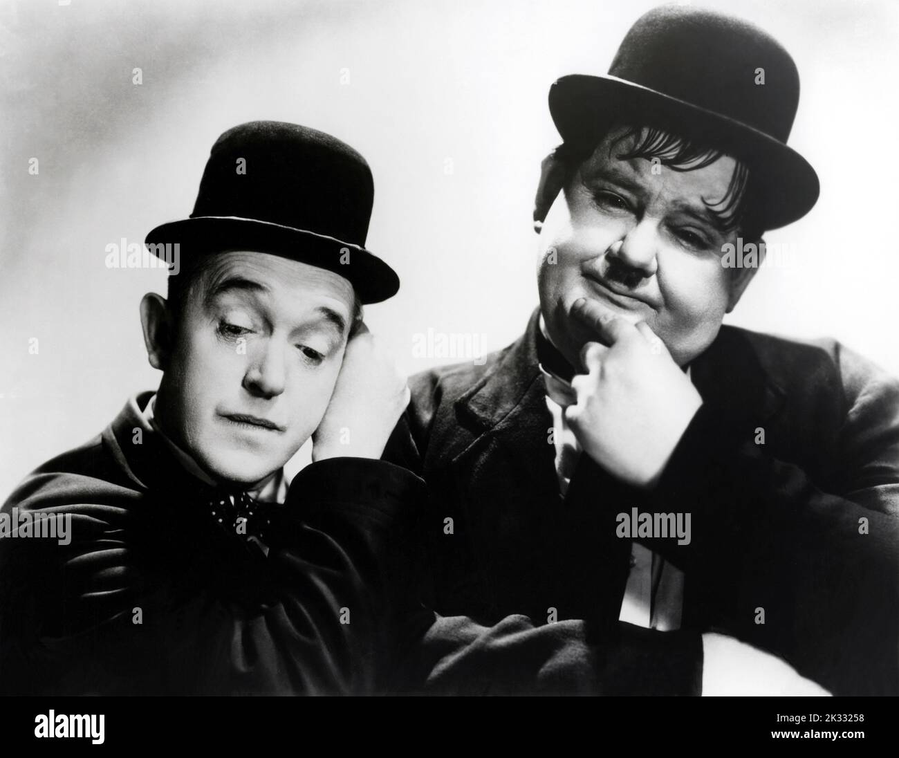 Stan Laurel y Oliver Hardy Retrato Foto de stock