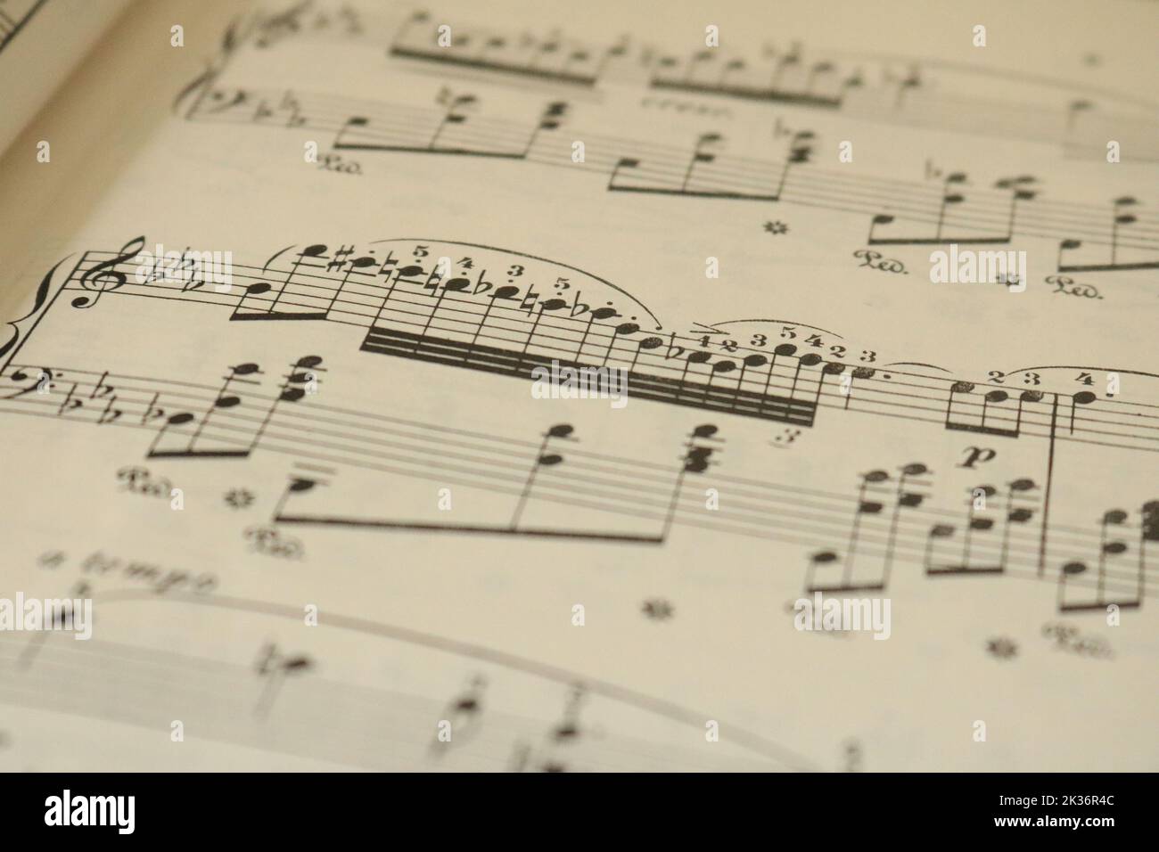 Partituras de Chopin Nocturnos para el piano. Foto de stock