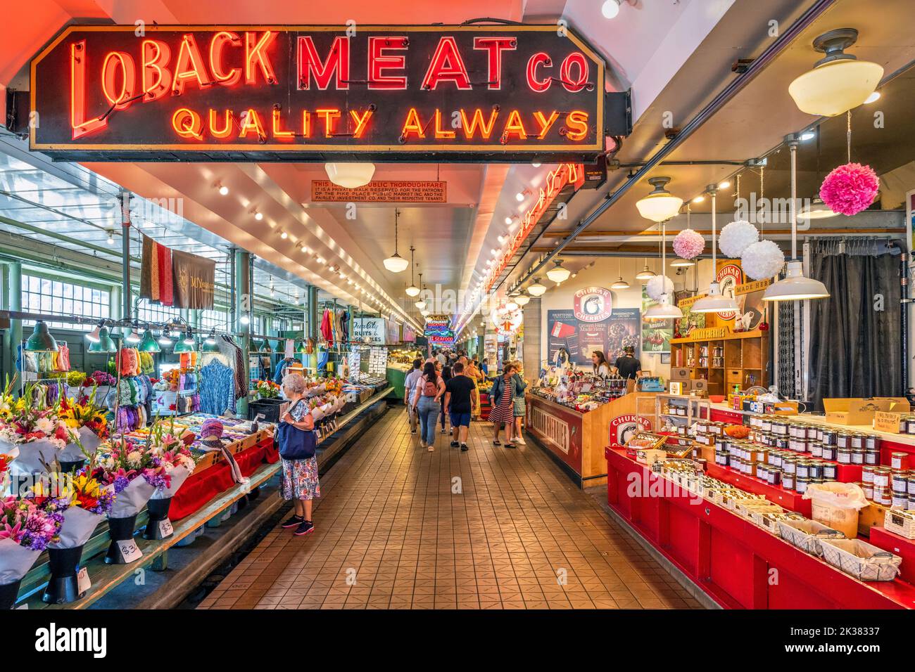 El Pike Place Market, Seattle, Washington, EE.UU. Foto de stock