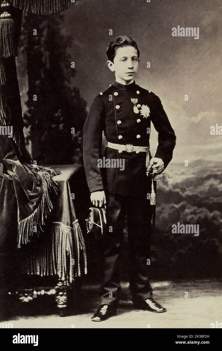 Joven Napoléon Eugène, Louis dit Louis Napoléon, Príncipe Imperial (1856-1879). Foto de stock