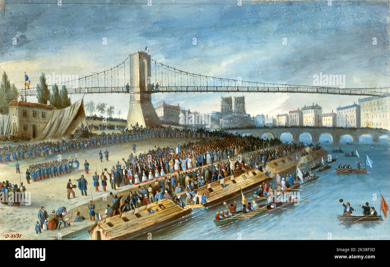 Bendición de los insurgentes del 1848 de junio que salen hacia Argelia, 8 de octubre de 1848. Foto de stock