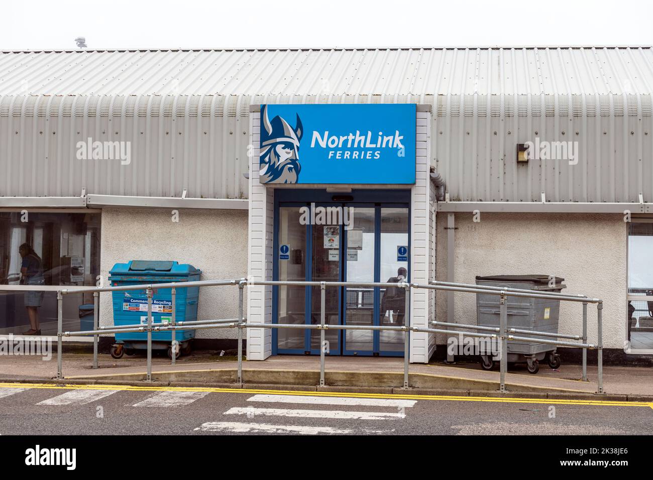 Oficinas de ventas de NorthLink Ferries, Scrabster, Thurso Bay, Caithness, Escocia, REINO UNIDO Foto de stock
