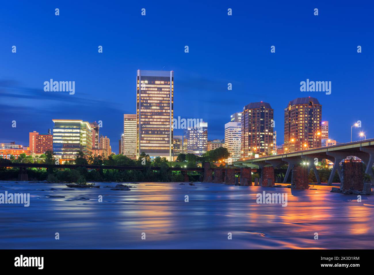 Richmond, Virginia, Estados Unidos, ciudad en el río James. Foto de stock