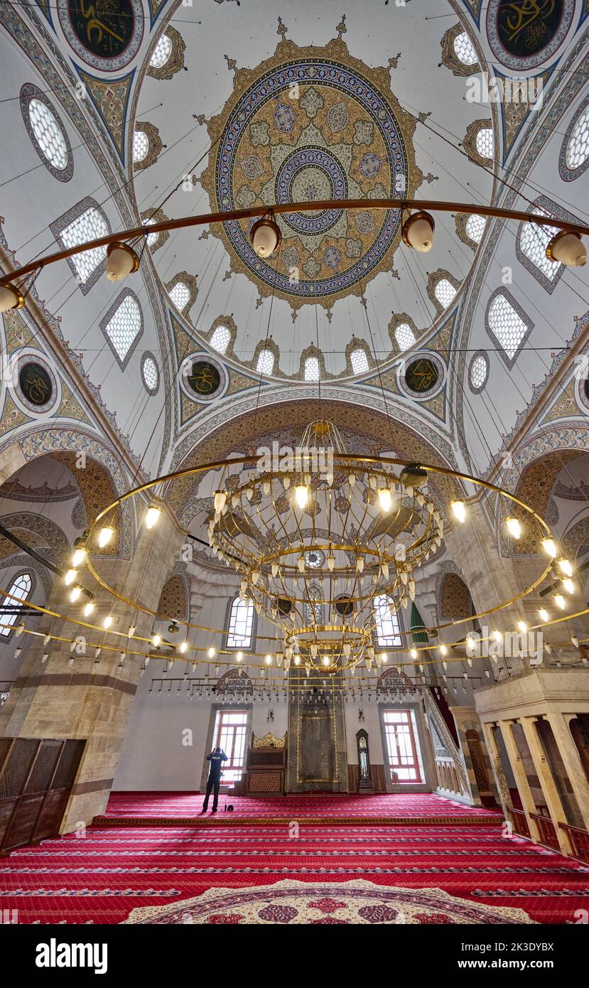 Vista interior de la Mezquita Selimiye, Konya, Turquía Foto de stock