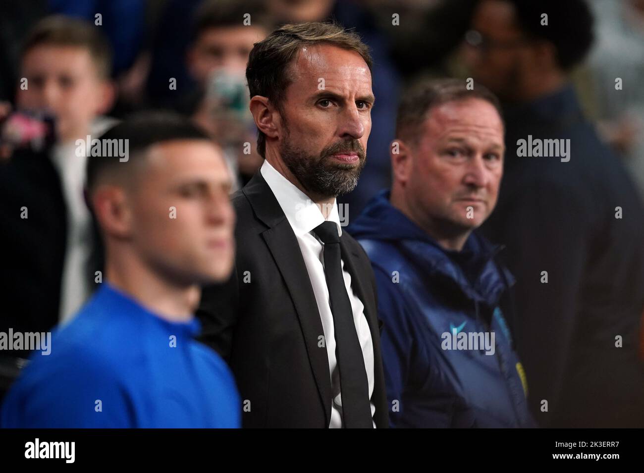 El entrenador de Inglaterra Gareth Southgate durante el partido de la Liga de las Naciones de la UEFA en el estadio de Wembley, Londres. Fecha de la foto: Lunes 26 de septiembre de 2022. Foto de stock